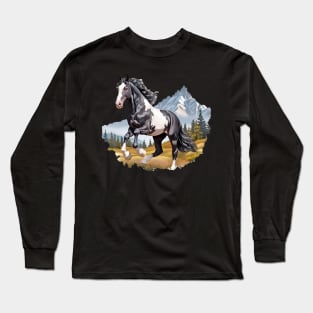 Paint or Pinto Horse Mustang Sticker Long Sleeve T-Shirt